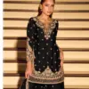 Sayuri Kanchan Pro Black Chinon Silk With Embroidered Work Salwar Kameez Silk Aura Usa