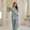 Sayuri Kajal Black Grey Silk With Embnroidered Designer Top Bottom And Dupatta Usa