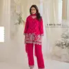 Sayuri Kajal Black Pink Silk With Embnroidered Designer Top Bottom And Dupatta Usa