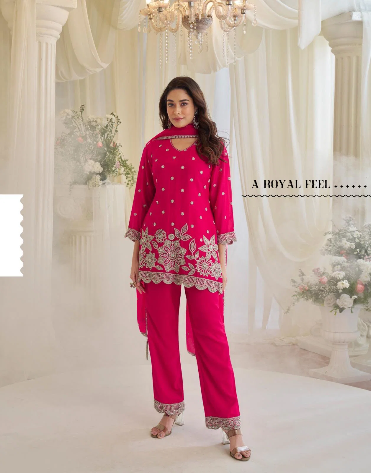 Sayuri Kajal Black Pink Silk With Embnroidered Designer Top Bottom And Dupatta Usa