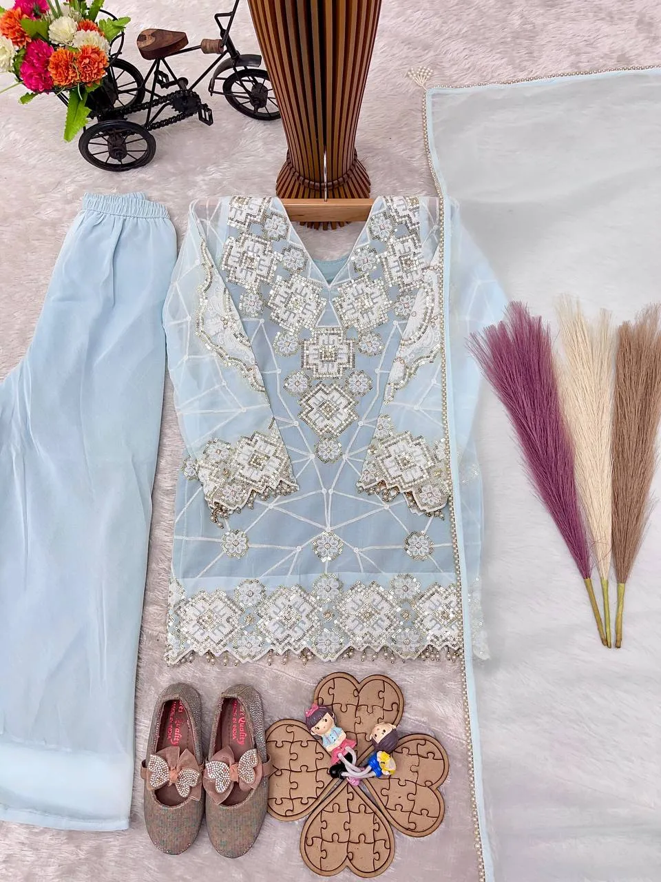 Buy Baby 247B Georgette Embroidery Party Wear Kids Wear Online Usa