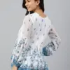 Buy Girl’s White Georgette Digital Print Flared Top Usa