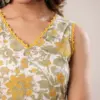 Buy Girl’s White Pure Cotton Floral Printed Straight Kurta Set Usa