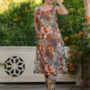 Buy Ladies Multicolor Pure Cotton Floral Printed Straight Kurta Pant Set Usa