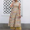 Buy Light Green Cotton A Line Printed Kurti Pant