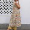 Buy Light Green Cotton A Line Printed Kurti Pant