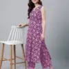 Buy Purple Pure Cotton Floral Printed Co Ord Set Silk Aura