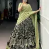 Buy WMN 1207A Tasar Silk Kalamkari Printed Embroidery Lehenga Choli Online Usa