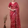 Buy WMN 7214 Red Slub Silk Saree Surat Sarees Online USA