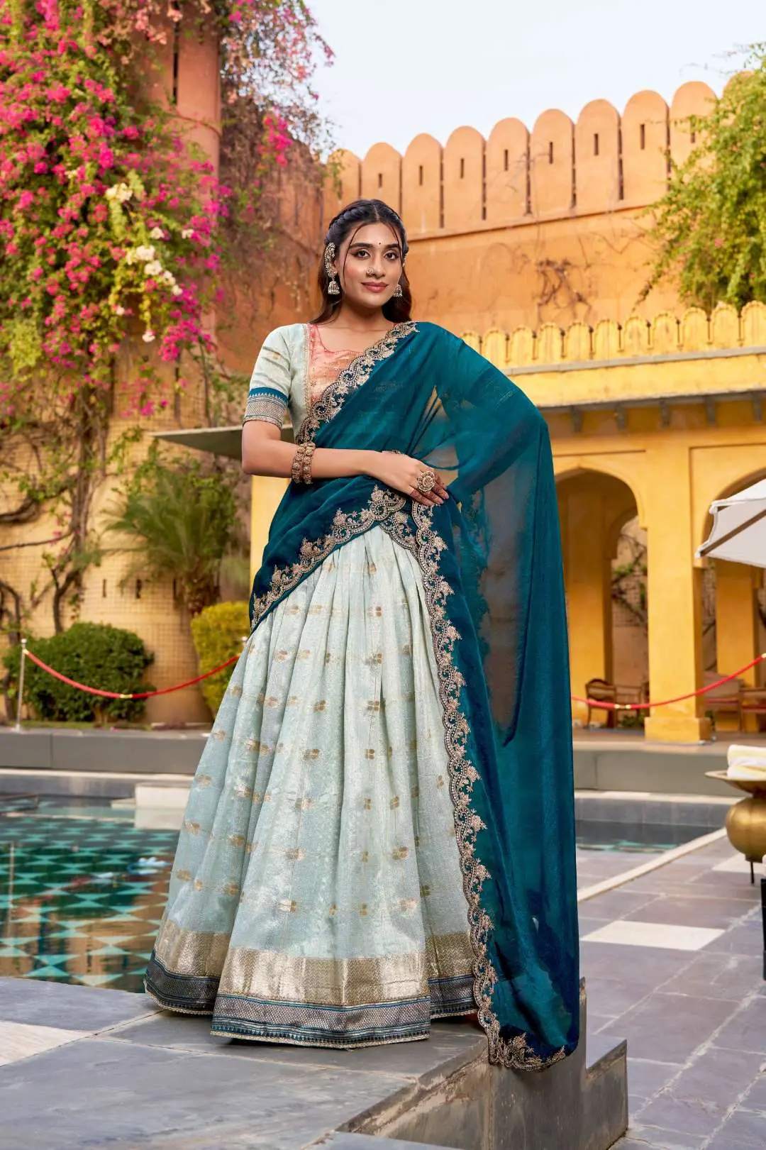 WMN 2008 Designed for Weddings & Festive Occasions Lehenga Set Combines Royal Paithani Embroidery - Usa