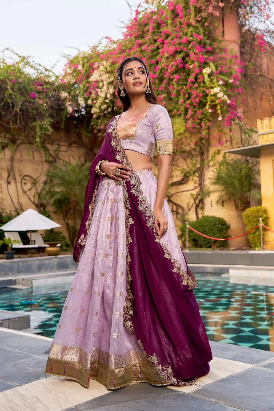 WMN 2008b Designed for Weddings & Festive Occasions Lehenga Set Combines Royal Paithani Embroidery - Usa