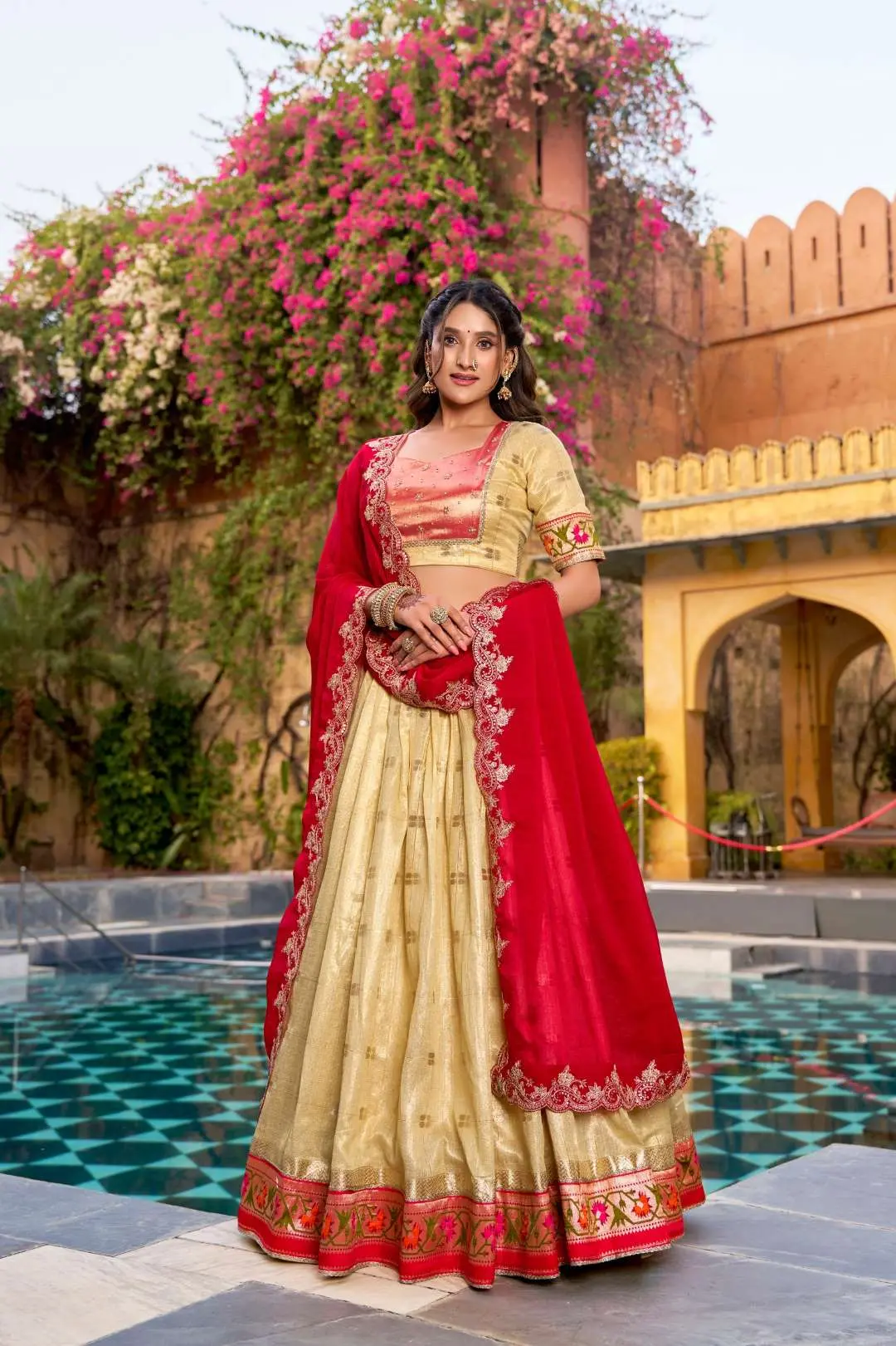 WMN 2008c Designed for Weddings & Festive Occasions Lehenga Set Combines Royal Paithani Embroidery - Usa