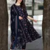 Buy Aradhna 2059 Rayon Printed Nevy Blue Readymade Gown Online Usa