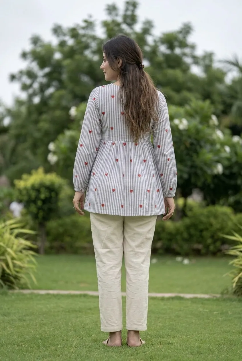 Buy Mohini 9337 Light Sky Cotton Embroidery Work Top Pant Silk Aura Usa