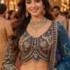 Buy Mrudangi Morni Vol 2 Real Net Blue Embroidery Bridal Lehenga Choli