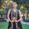 WMN 1467 Black Lehenga Choli with Soft Fendi Fabric Exquisite Embroidery Work USA
