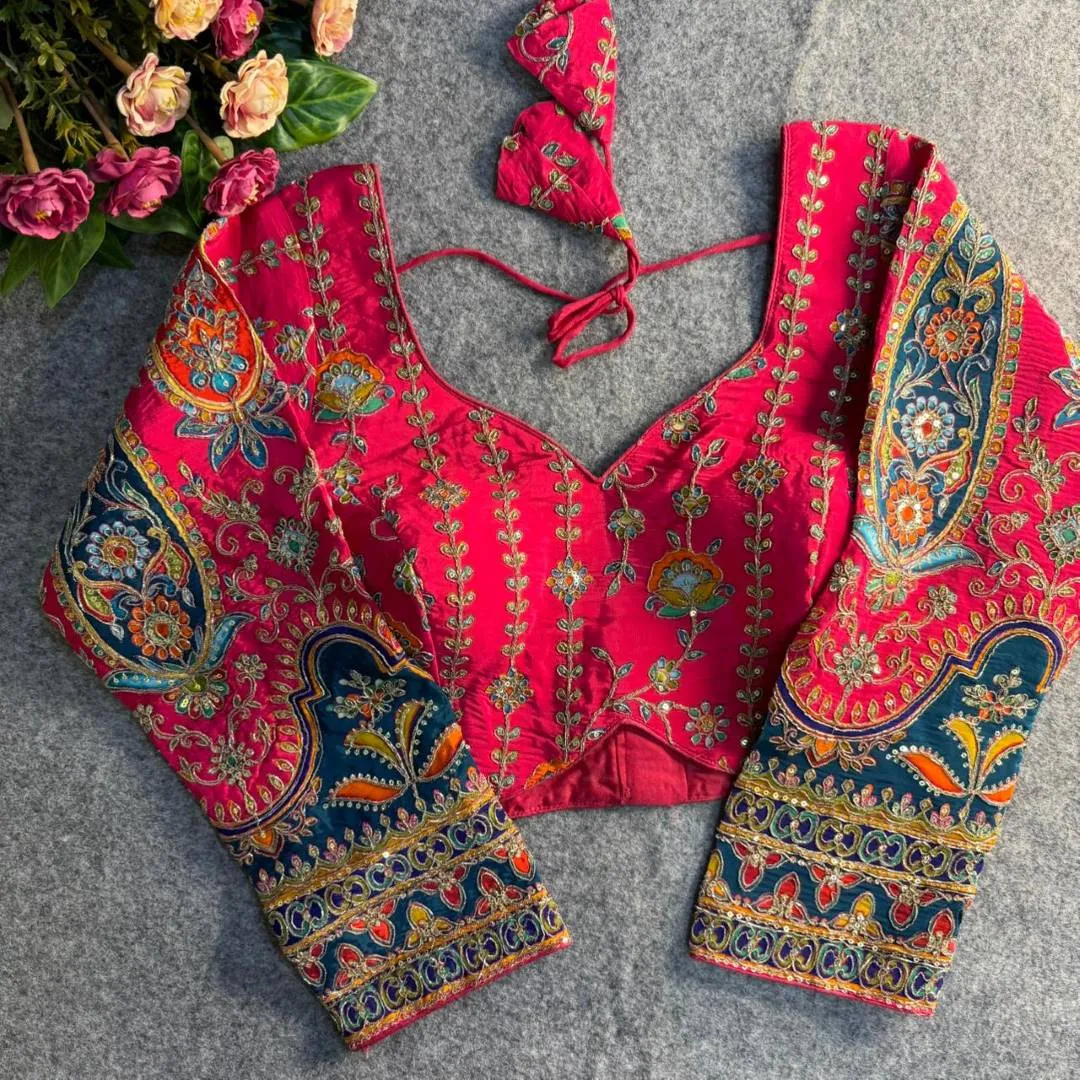 Pink Soft Crape Silk Readymade Blouse Priyal Sweetheart Online Usa