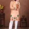 Buy Threadthrill Aaviyaar Vol 2 Peach Cotton Kurta Pajama Usa Online
