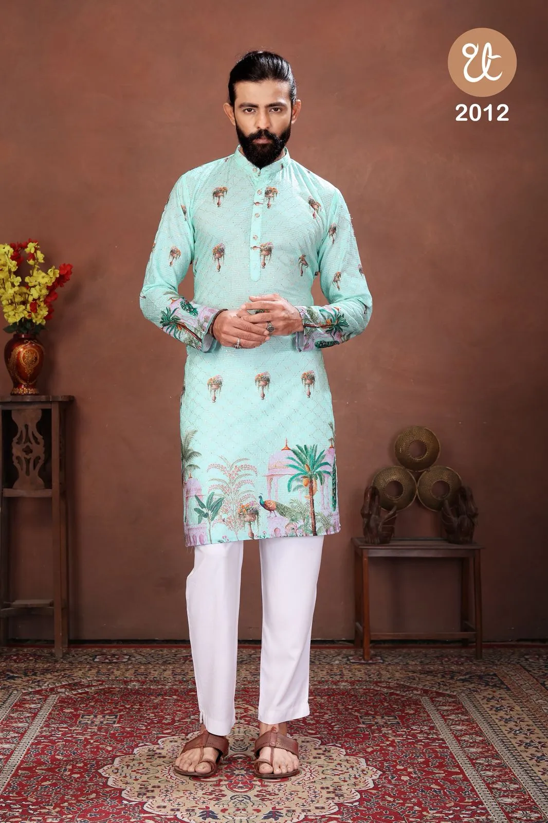 Buy Threadthrill Aaviyaar Vol 2 Aqua Cotton Kurta Pajama Online Usa