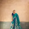 WMN 7208 Sahithya Satin Silk Kalamkari Printed Rama Party Wear Saree Usa Online