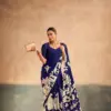 WMN 7208 Sahithya Satin Silk Kalamkari Printed Blue Party Wear Saree Usa Online