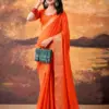 Buy WMN 7908 Orange Mass Mello Zari Weaving Work Saree Online Usa