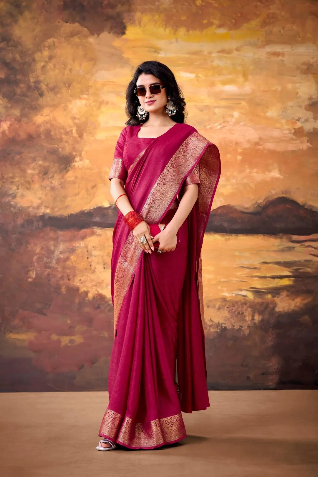 Buy WMN 7908 Maroon Mass Mello Zari Party Wear Work Saree Online Usa