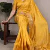 Buy WMN 7915 Yellow Nylon Dola Silk Weaving Festival Saree Usa Online