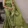 Buy WMN 7915 Green Nylon Dola Silk Weaving Saree Usa Online