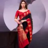 Buy WMN 8002 Poly Cotton Black Kalindi Zari Weaving Work Saree Usa Online