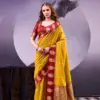 Buy WMN 8002 Poly Cotton Gold Kalindi Weaving Festival Saree Online Usa