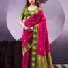 Buy WMN 8002 Poly Cotton Pink Kalindi Zari Festival Saree Usa Online