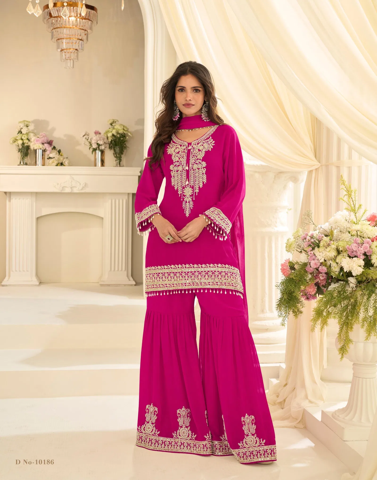 Sayuri Bansuri Georgette Embroidery Work Top Bottom Dupatta Usa