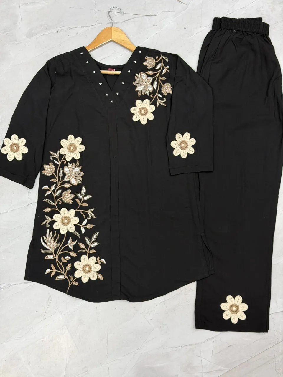 Lila 161 Rayon Embroidery Thread Work Office & Party Wear Co Ords Set Usa
