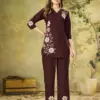 Lila 161 Rayon Embroidery Thread Work Office & Party Wear Co Ords Set Usa