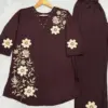 Lila 161 Rayon Embroidery Thread Work Office & Party Wear Co Ords Set Usa