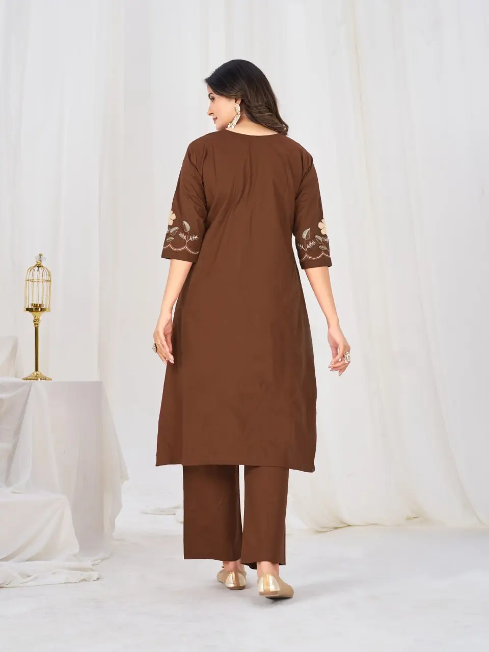 Lila 159 Cotton Thread Embroidery Festival Anarkali Readymade Dress Usa