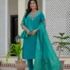Lila 125 Roman Silk Embroidery Work Readymade Dress Wholesale Usa