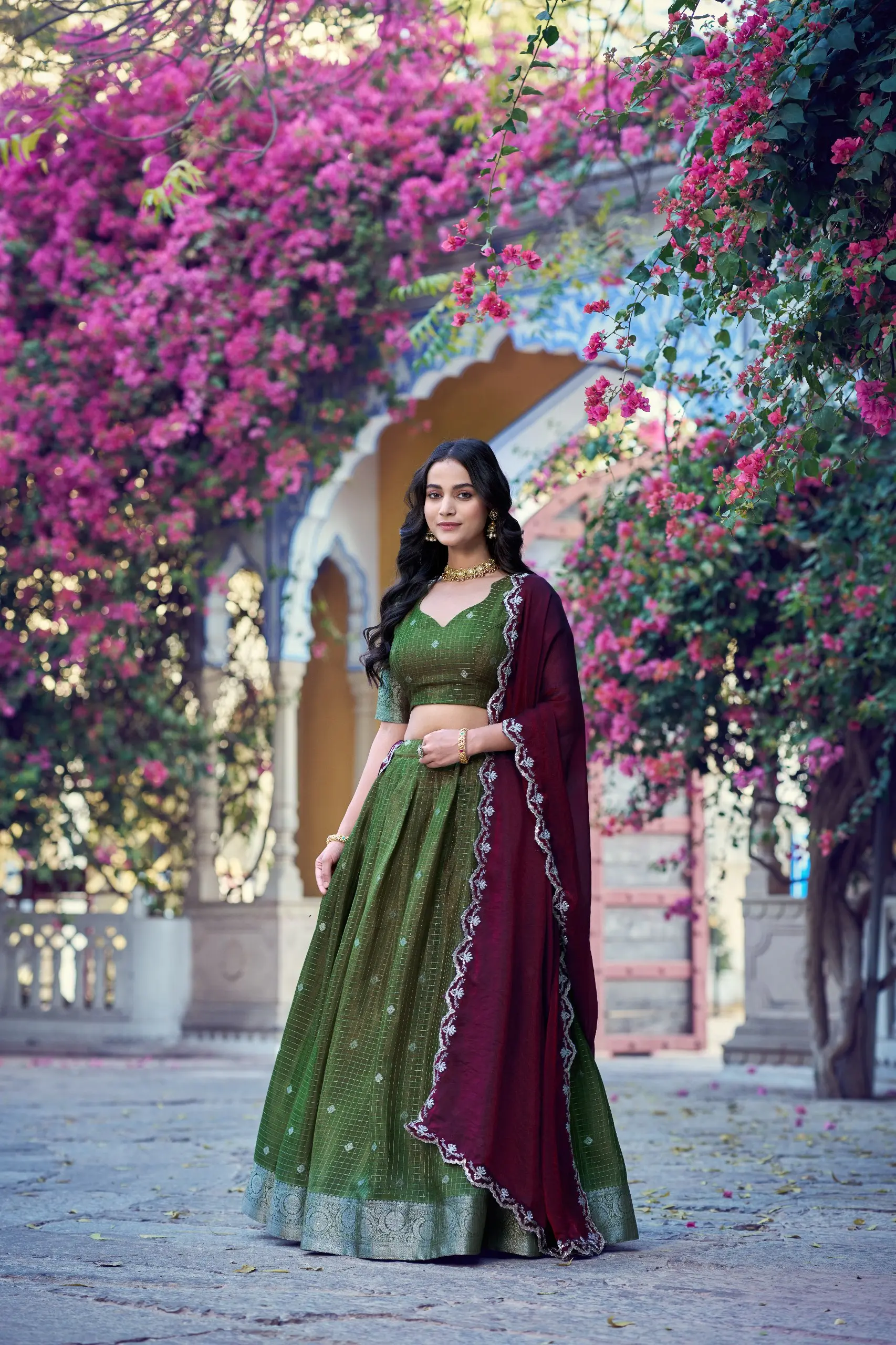 WMN 2037 Shreevani Chinon Zari Weaving Work Lehenga Choli Usa