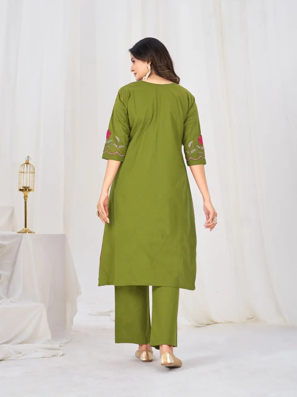 Lila 159 Cotton Thread Embroidery Anarkali Readymade Dress