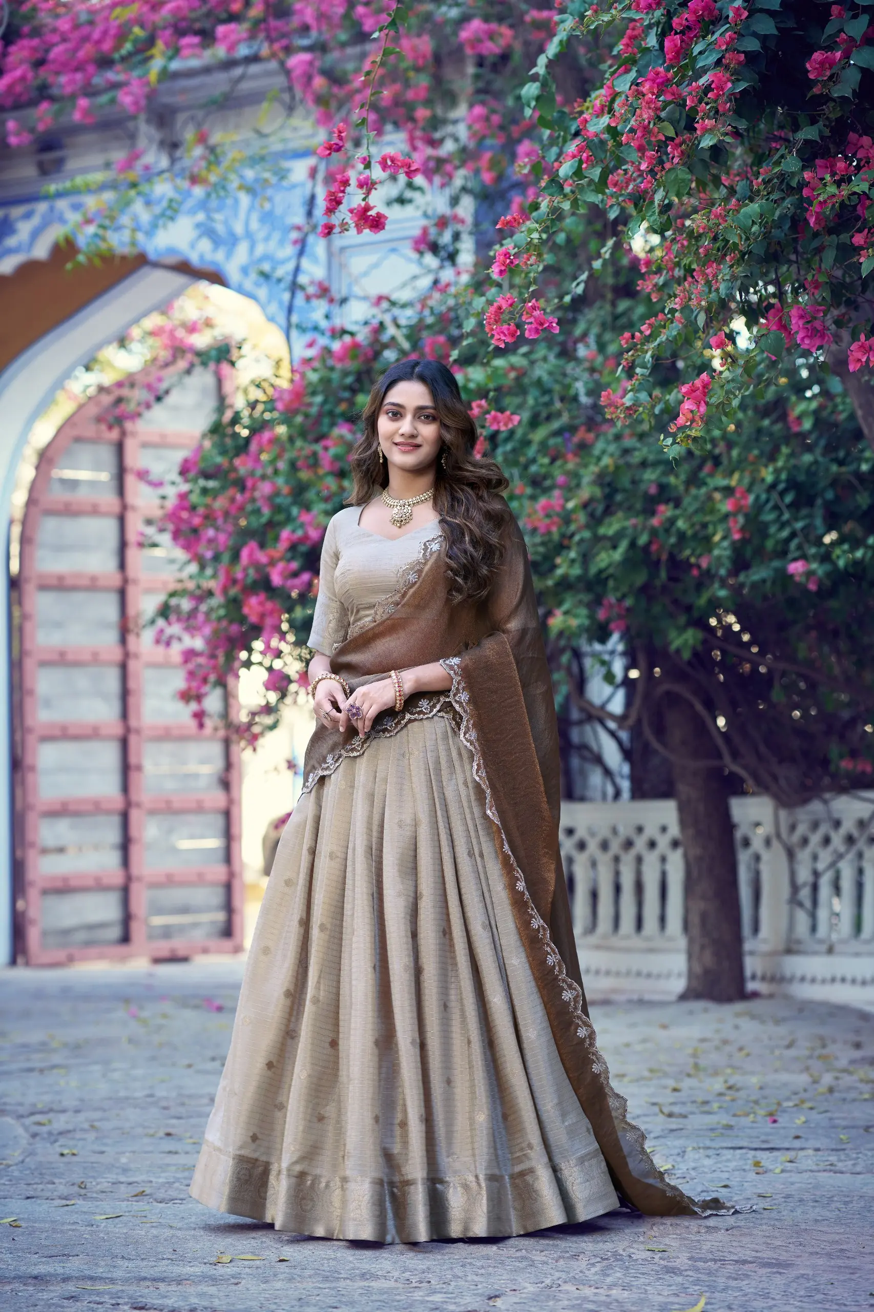 WMN 2037 Shreevani Chinon Zari Weaving Work Lehenga Choli