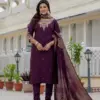 Lila 125 Roman Silk Embroidery Work Readymade Dress Collection Usa