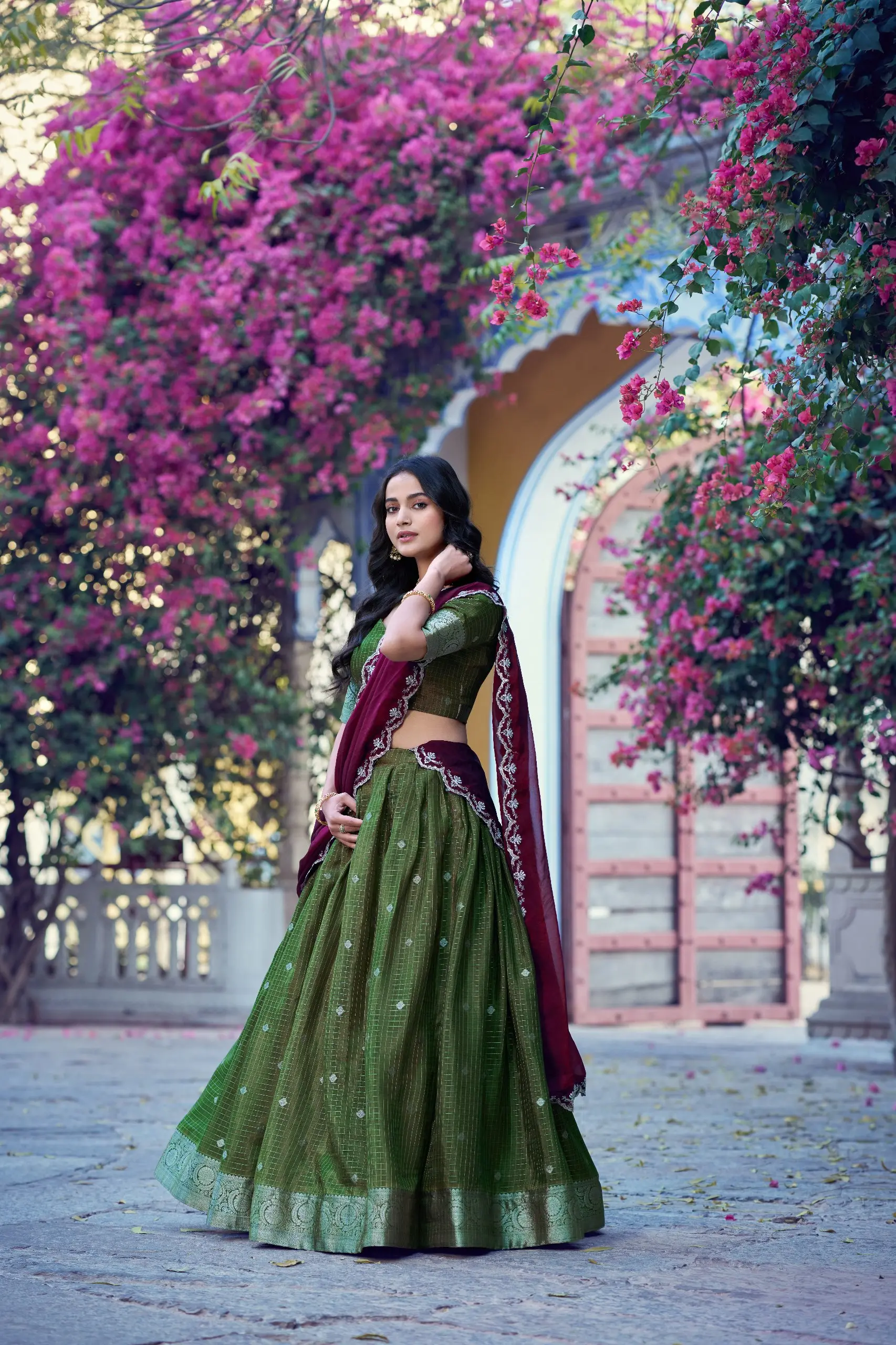 WMN 2037 Shreevani Chinon Zari Weaving Work Lehenga Choli Usa