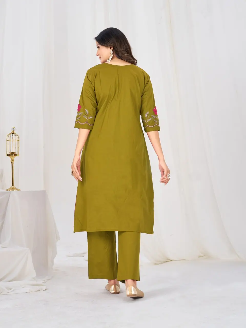 Lila 159 Cotton Thread Embroidery Festival Anarkali Readymade Dress