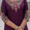 Lila 125 Roman Silk Embroidery Work Readymade Dress Collection Usa