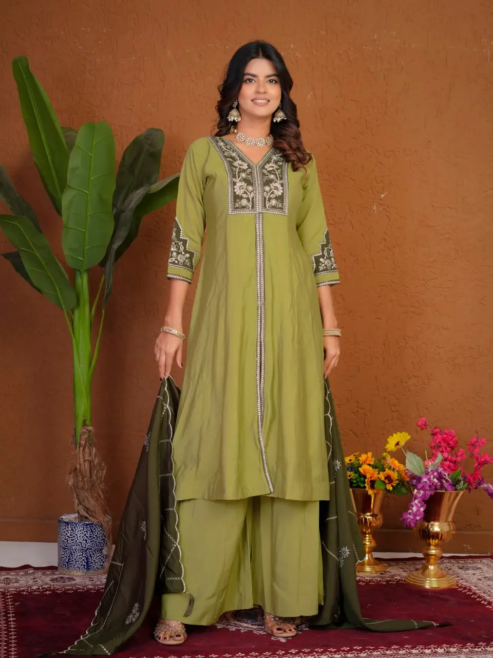 Lila 152 Roman Silk Embroidery Work Anarkali Readymade Dress