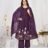 Lila 159 Cotton Thread Embroidery Work Anarkali Readymade Dress Usa