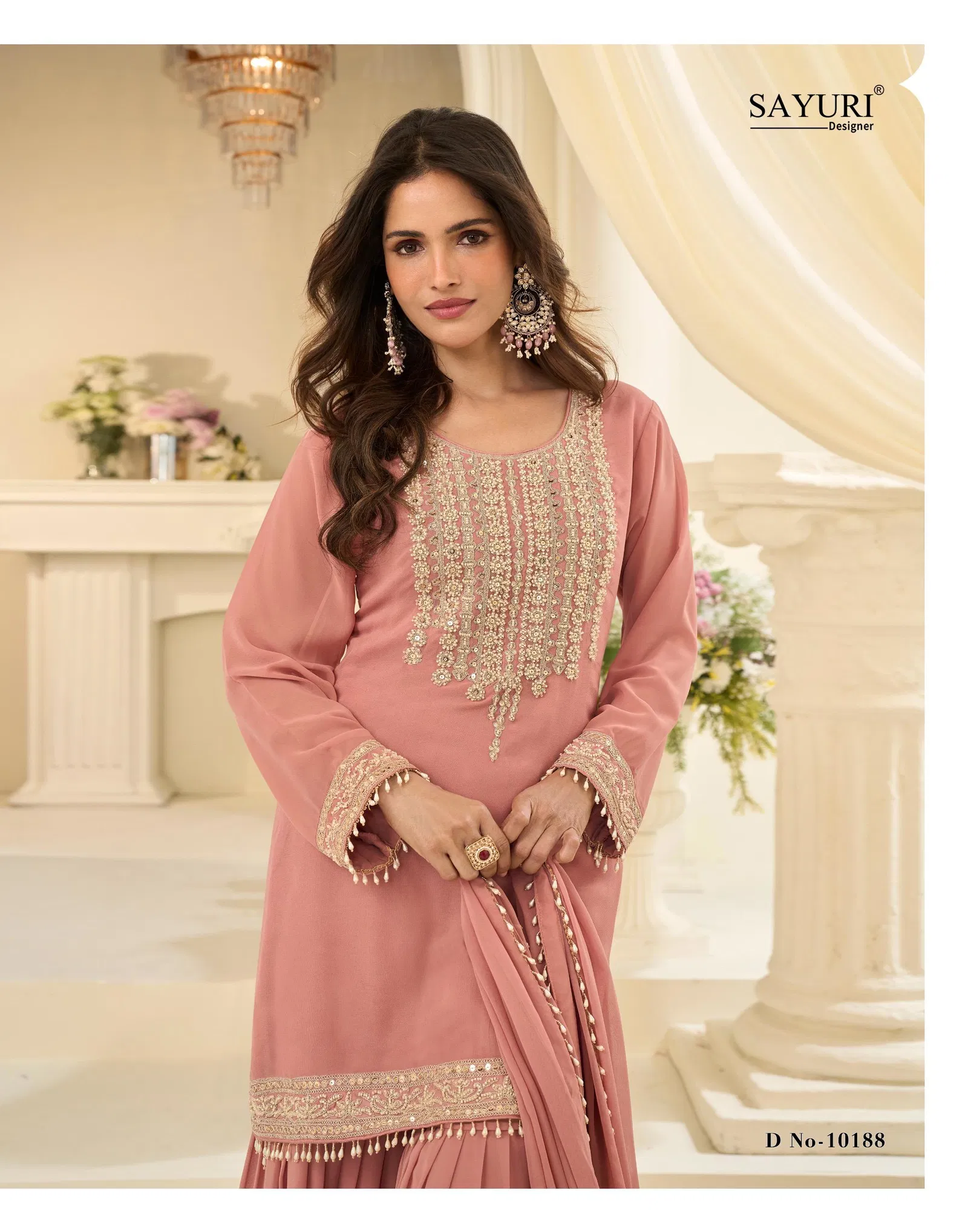 Sayuri Bansuri Georgette Embroidery Work Top Bottom Dupatta Wholesale