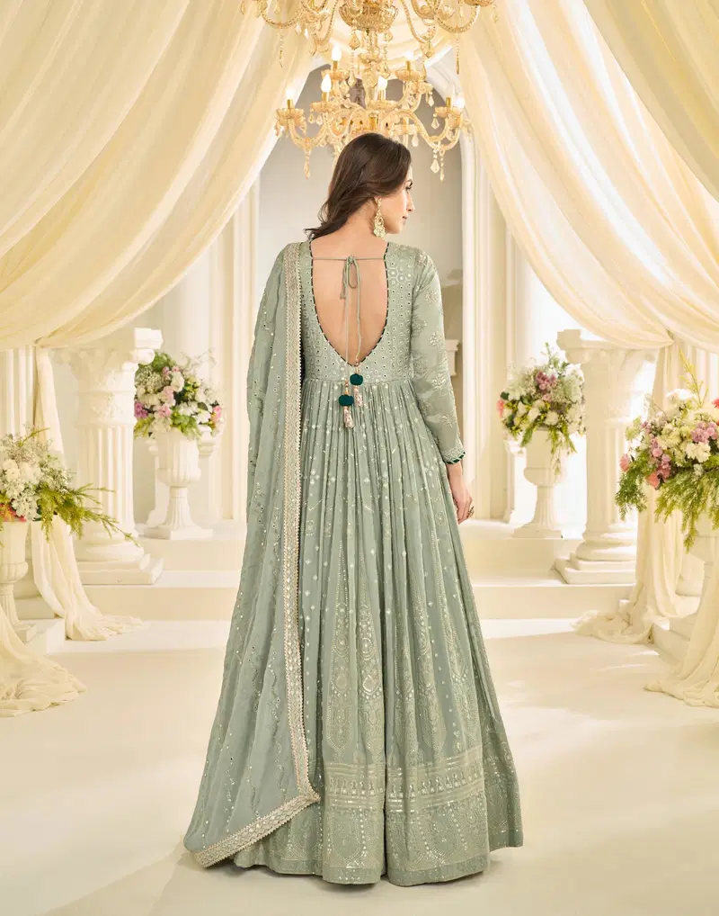 Sayuri Shabina Georgette With Embroidered Gown And Dupatta Collection Usa