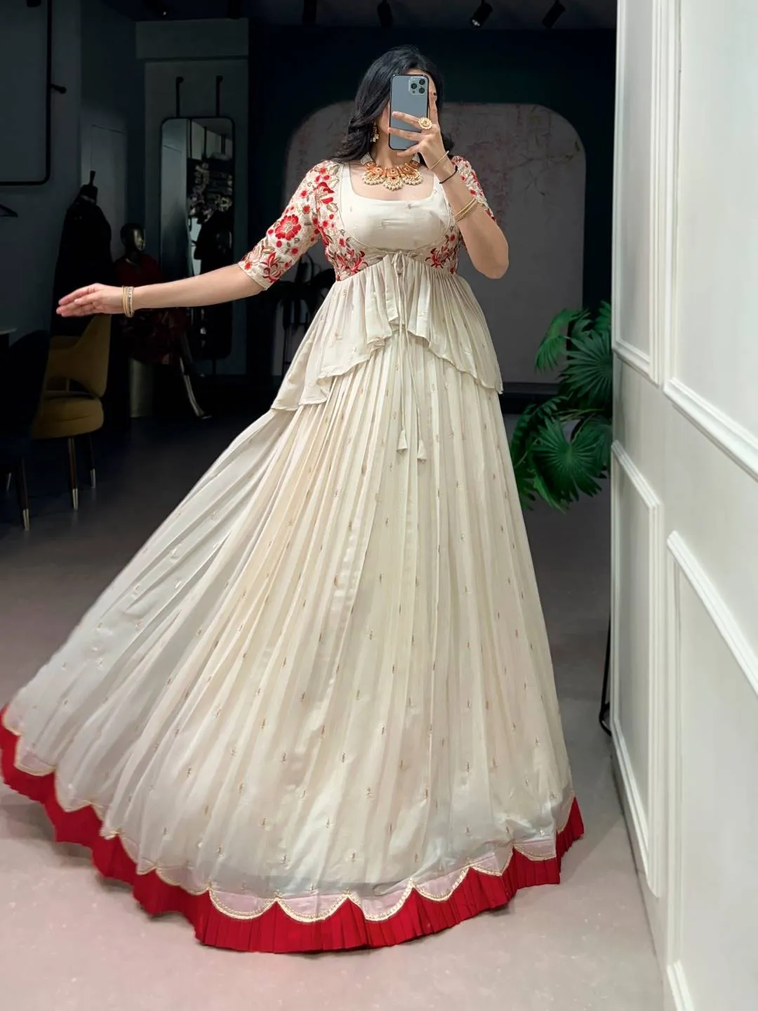 WMN 1121 Chocolate Silk Embroidery Lehenga Blouse Wholesale Usa
